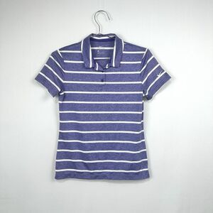 Nike Women's Polo Shirt Striped Collar Short Sleeve  Dri Fit Sz XS